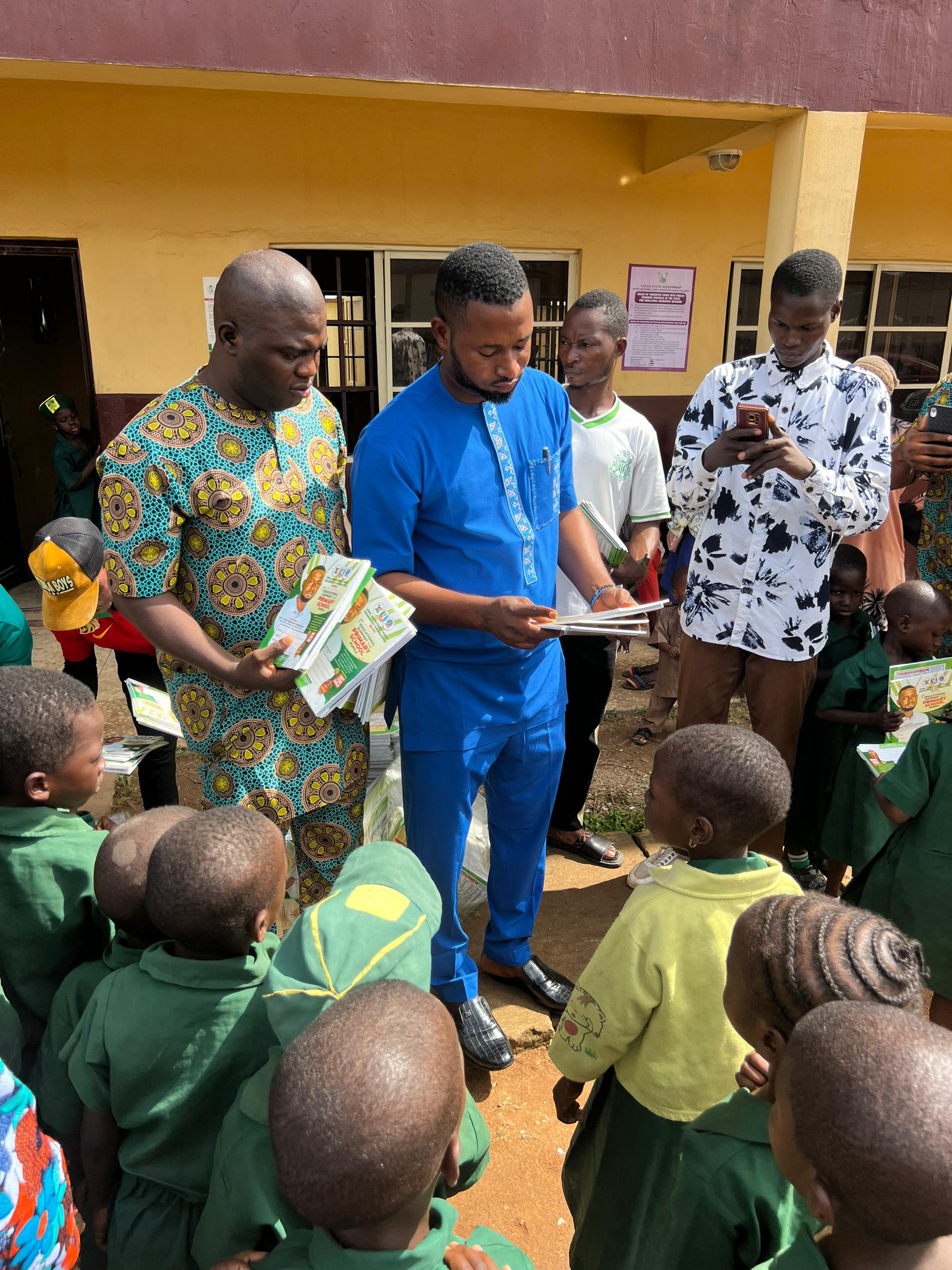 COUNCIL SUPERVISOR FOR WORKS DISTRIBUTES EXERCISE BOOKS TO 1,200 PRIMARY SCHOOL PUPILS IN LAGOS. 