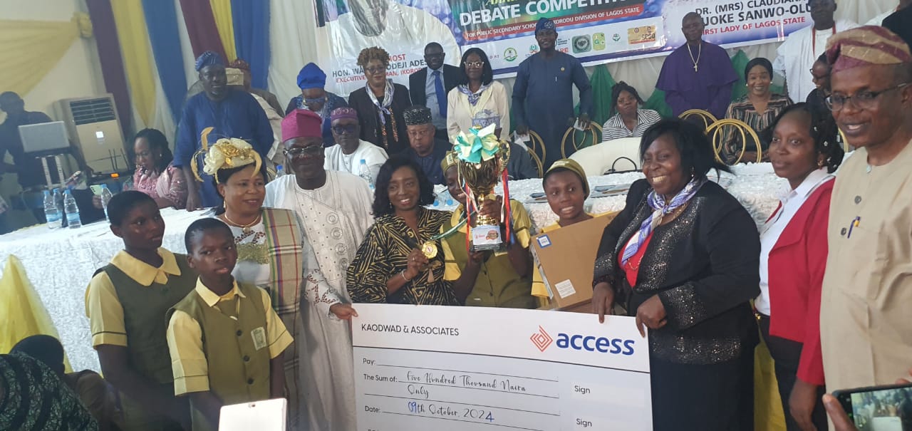 First Lady Lauds Youths’ Oratory Skills as Elepe Clinch Victory at Ikorodu Inter-School Debate Contest.